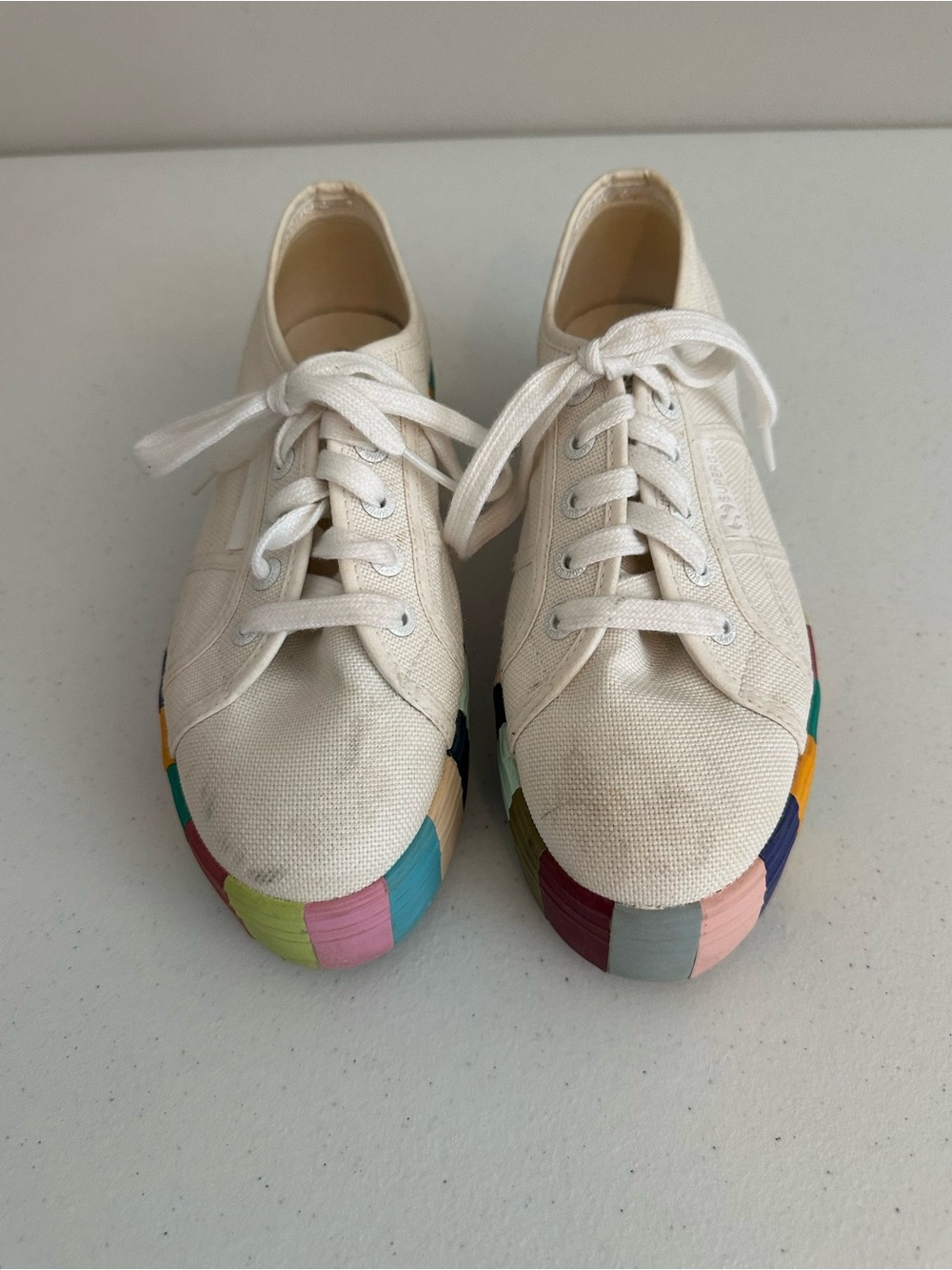 Women’s size 37 Superga 2790 Rainbow Platform Sneakers - Picture 10 of 13
